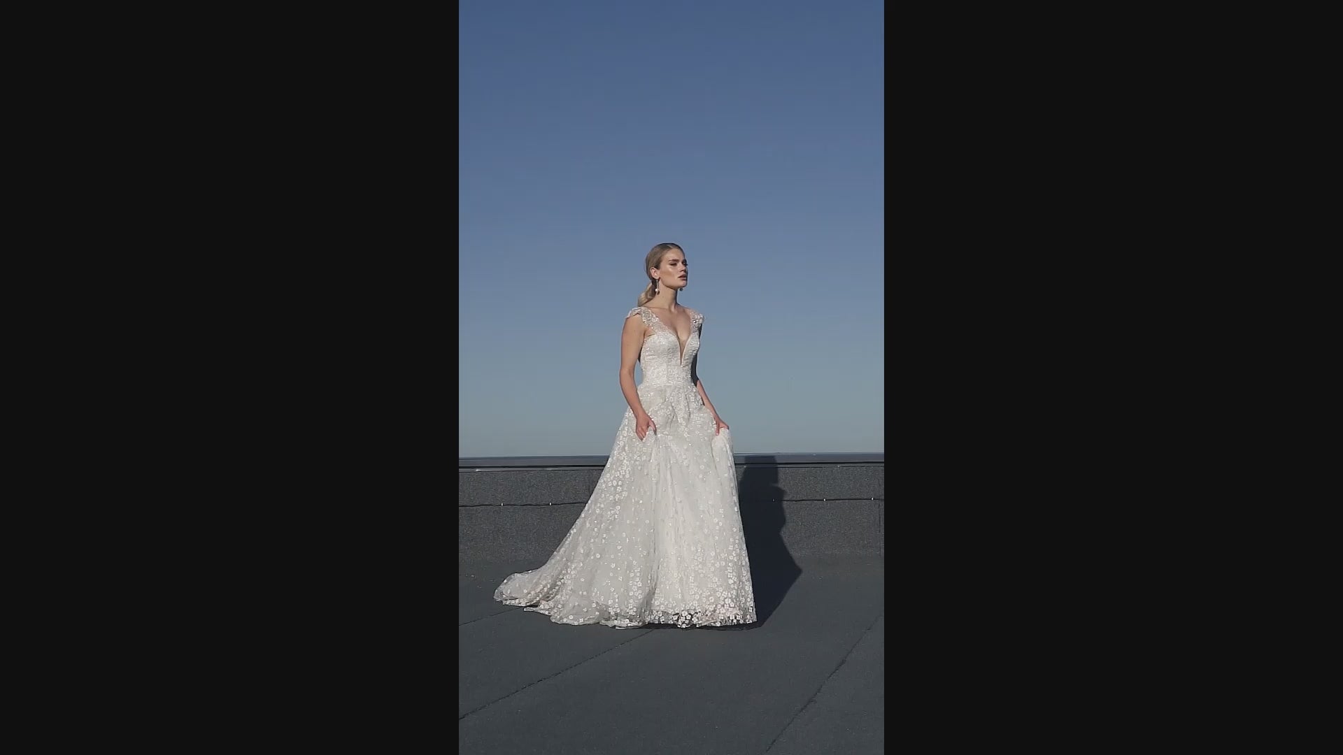 Karma A-line V-neck Ivory Wedding dress video