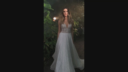 Eliza A-line V-neck Ivory Wedding dress