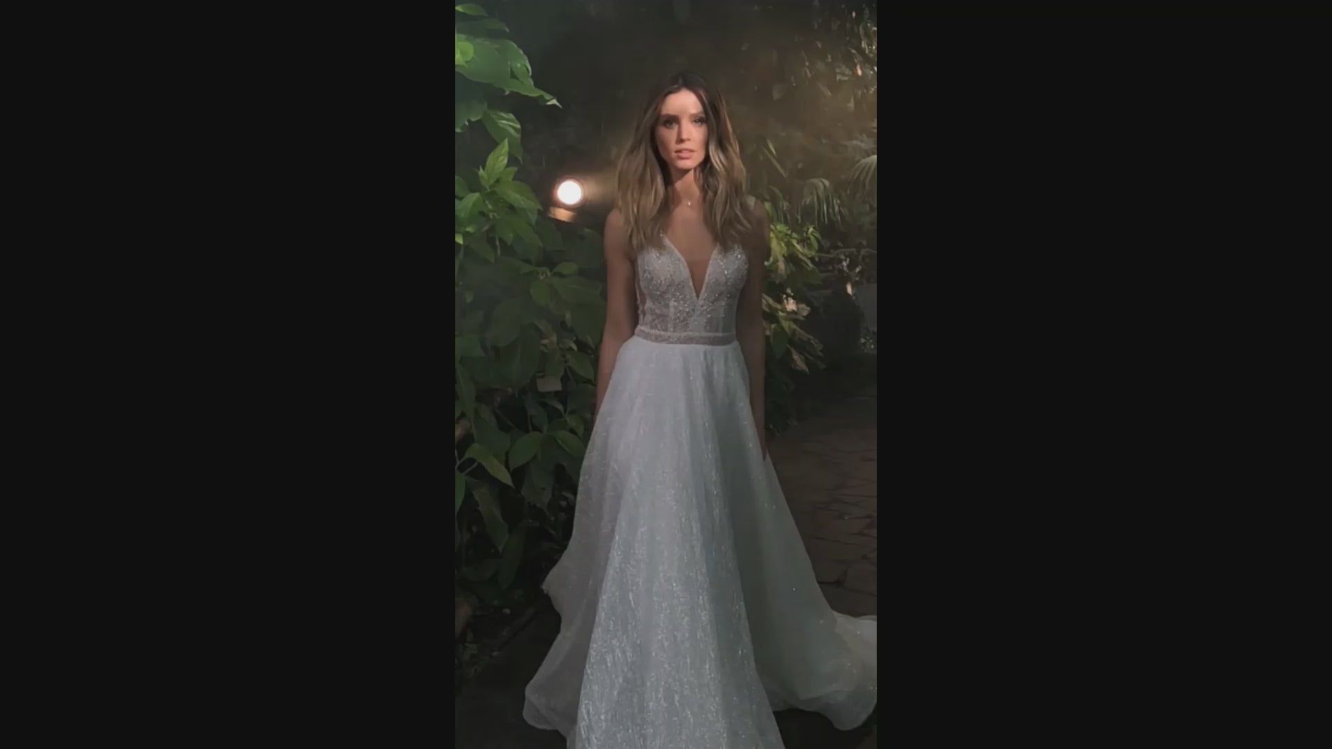 Eliza A-line V-neck Ivory Wedding dress video