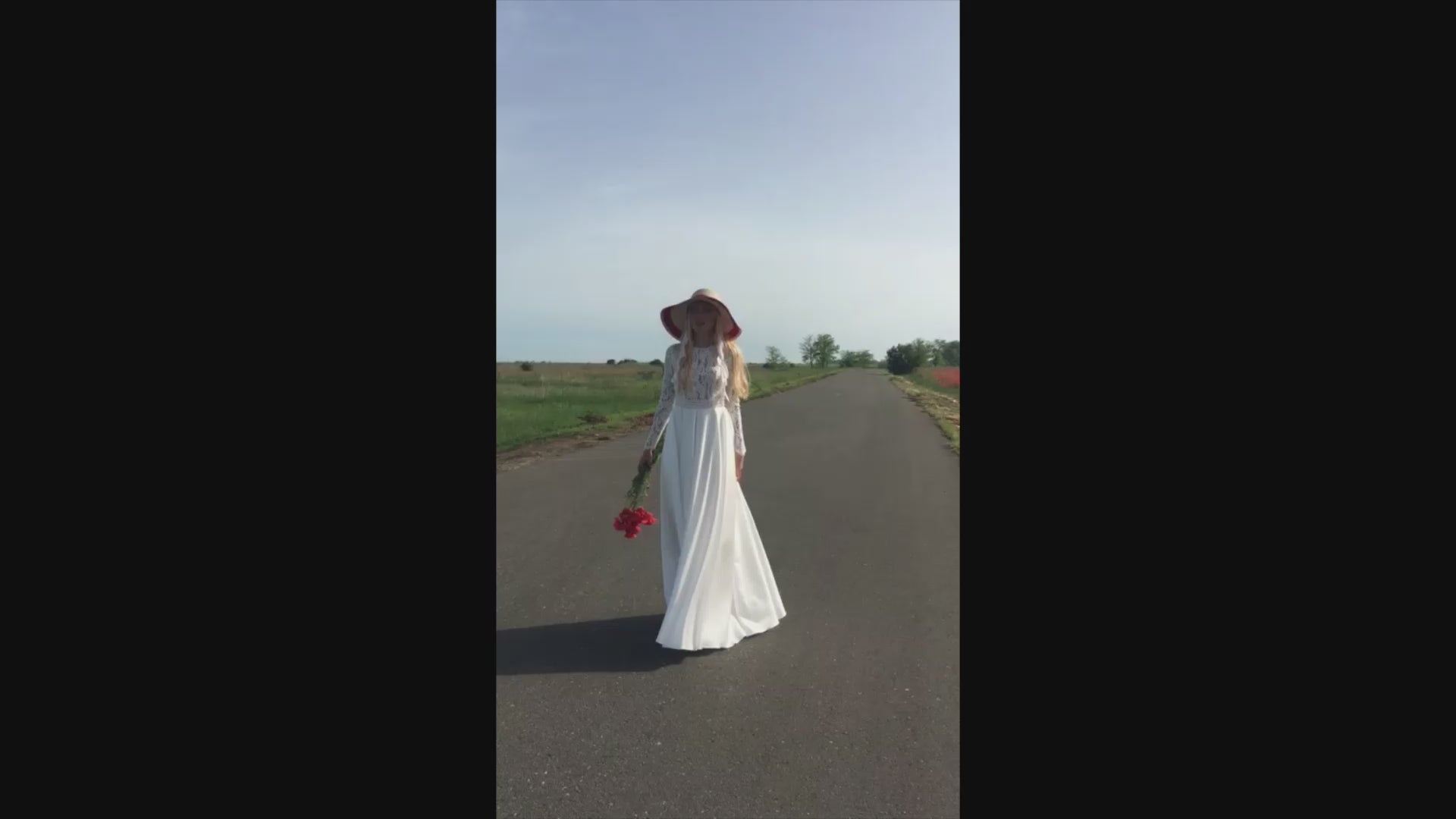 Shirley A-line Jewel Milk Wedding dress video