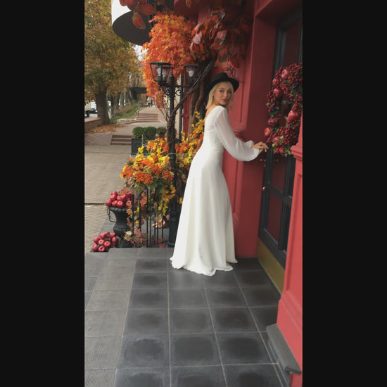 Armana A-line V-neck Milk Wedding dress