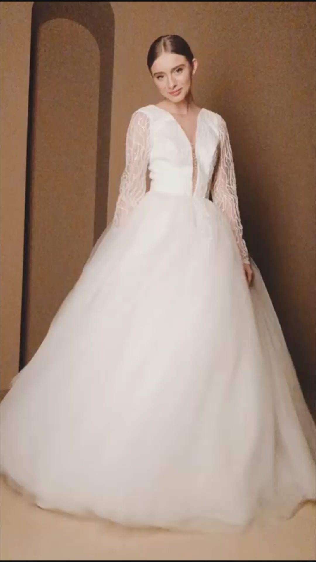 Wendie Princess/Ball Gown Illusion Milk Wedding dress