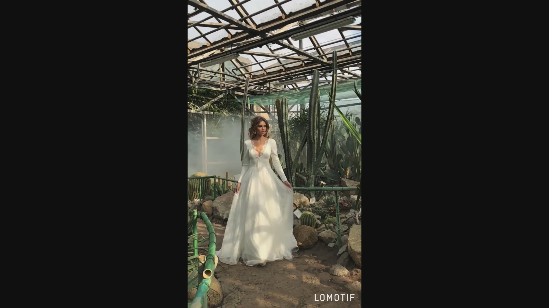 Vitalina A-line Illusion Ivory Wedding dress video