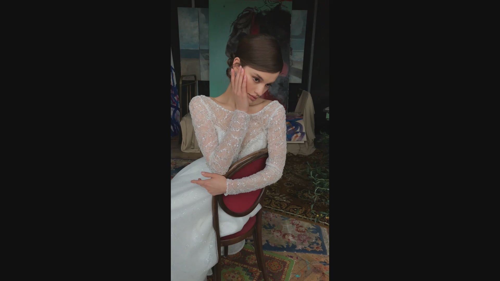 Ellie A-line Boat/Bateau Ivory Wedding dress video