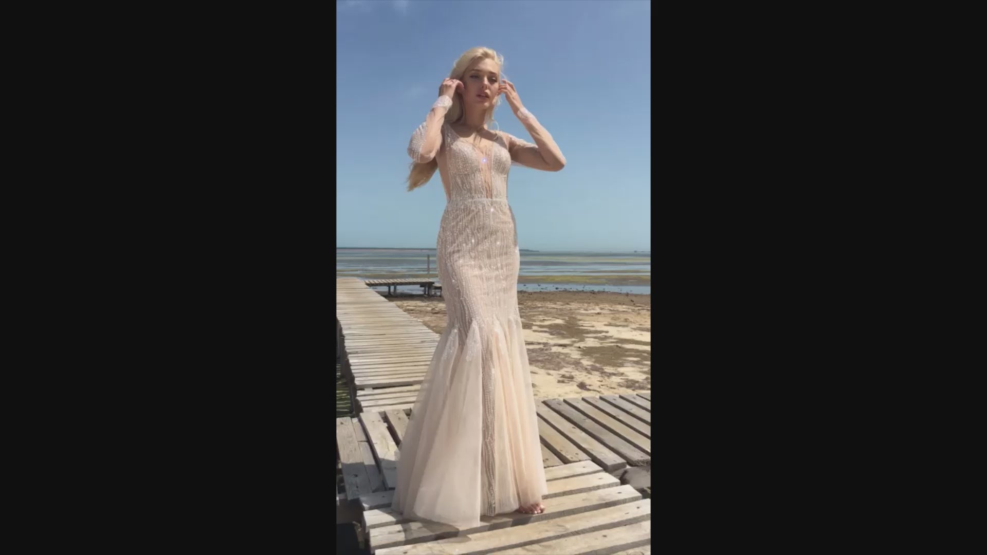 Cheryl Trumpet/Mermaid Scoop Caramel Wedding dress
