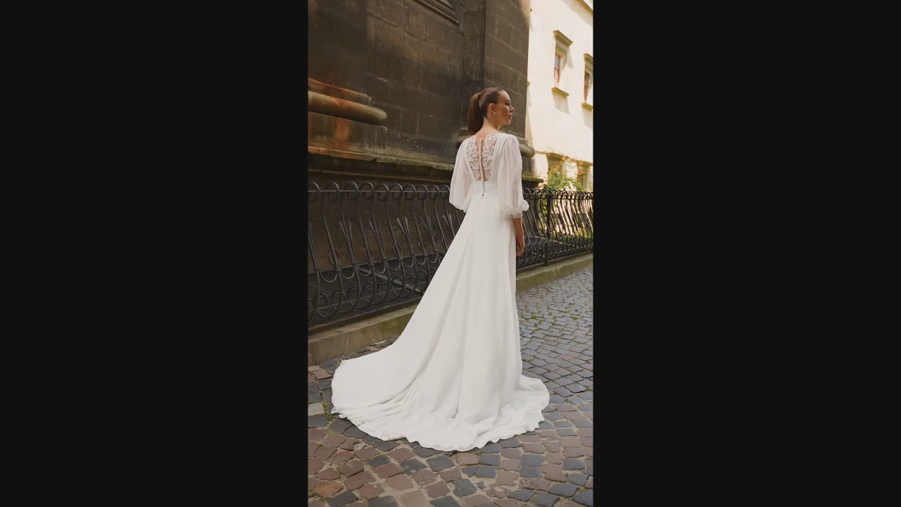 Ita A-line Illusion Milk Wedding dress