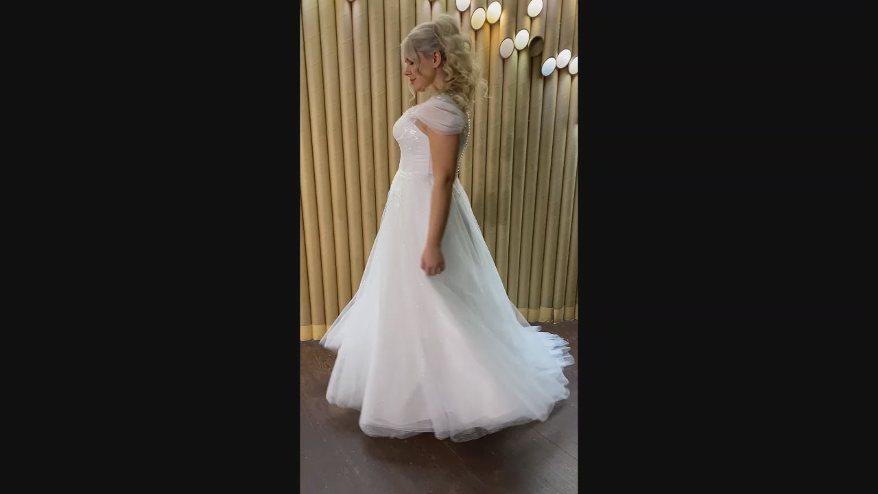Fabiola A-line Illusion Milk Wedding dress video