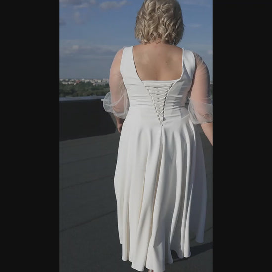 Mekeda A-line Illusion Ivory Wedding dress