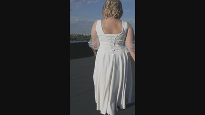 Mekeda A-line Illusion Ivory Wedding dress