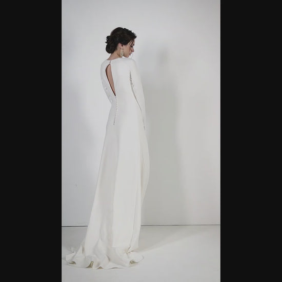 Tabia A-line Jewel Ivory Wedding dress