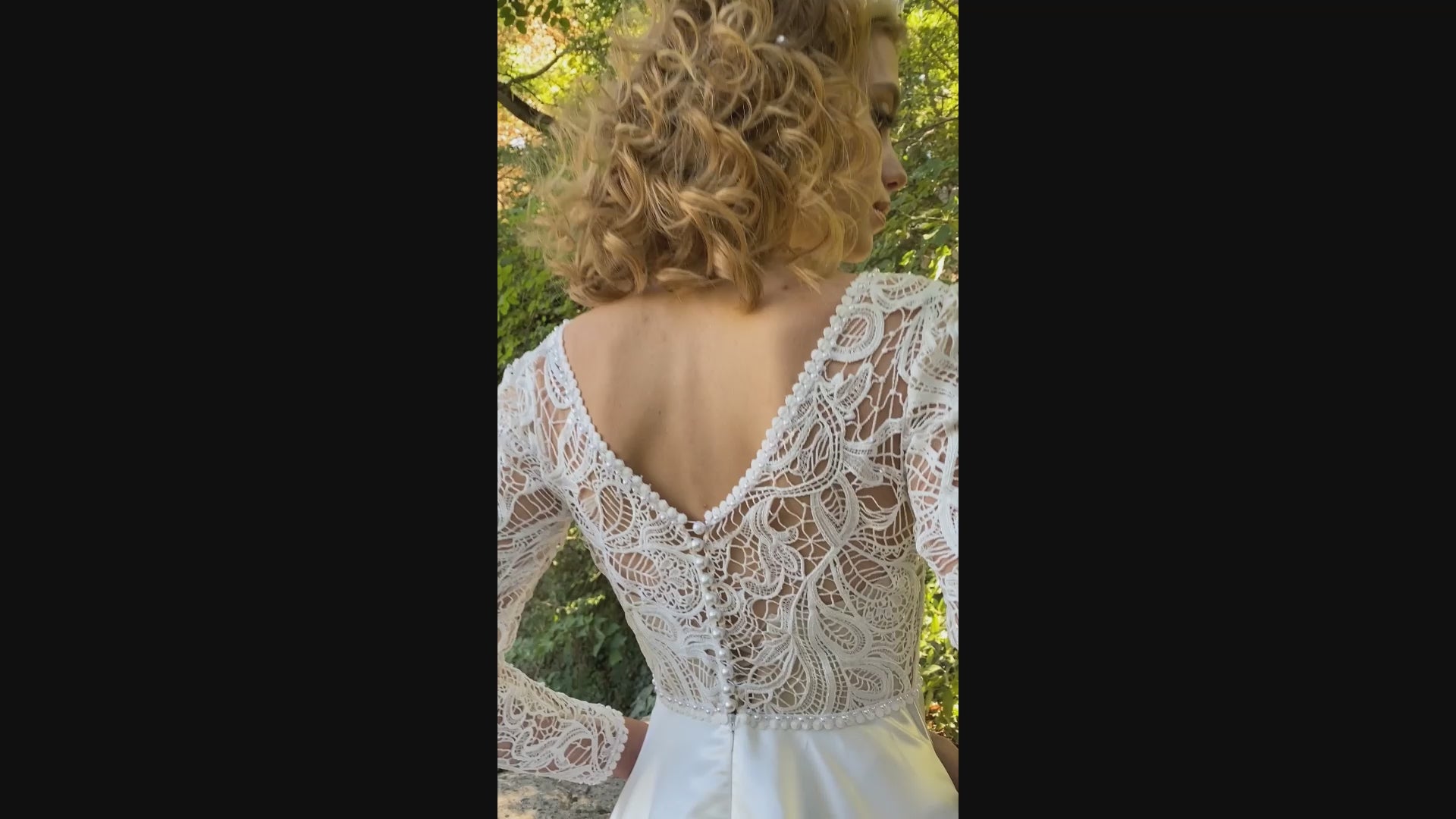 Lulu A-line Boat/Bateau Milk Wedding dress video