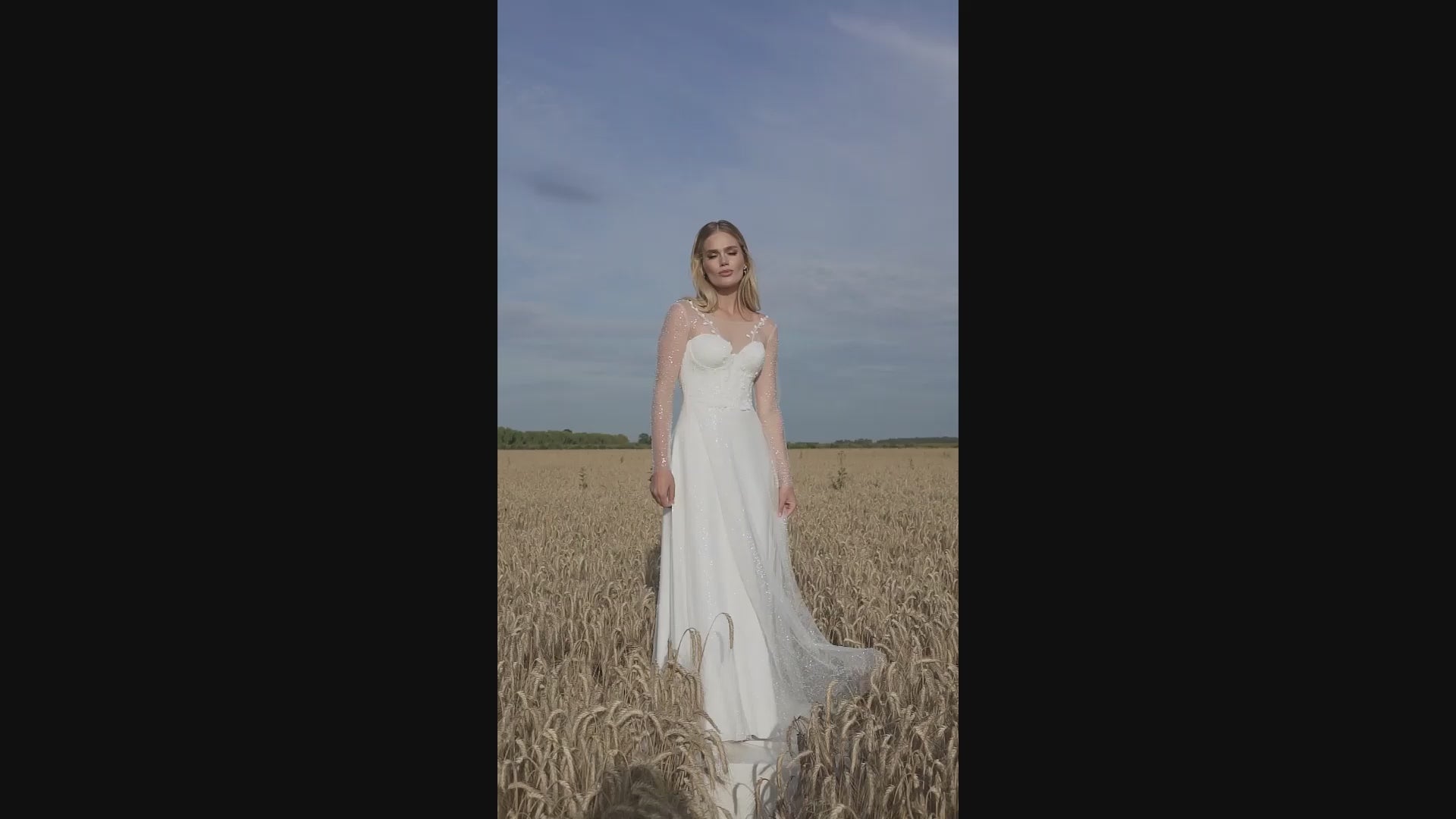 Anaria A-line Boat/Bateau Ivory Wedding dress video