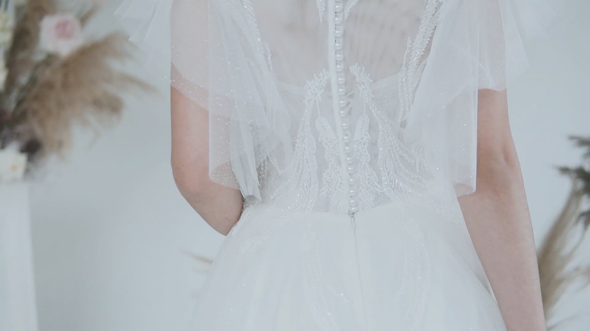 Marlowe A-line V-neck Ivory Wedding dress video