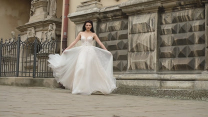 Valerina A-line Illusion Milk Nude Wedding dress