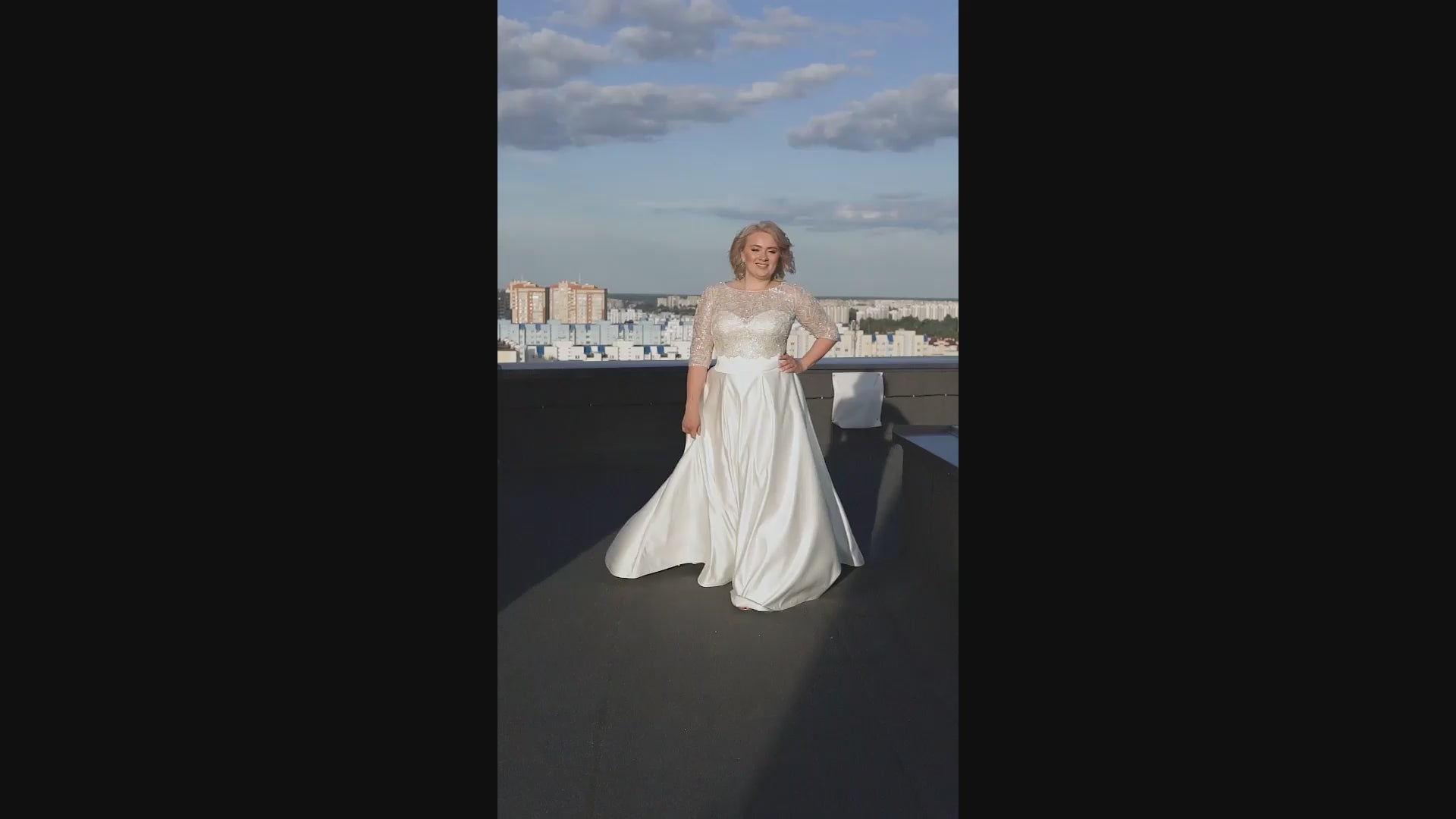 Nanea A-line Jewel Ivory Wedding dress video