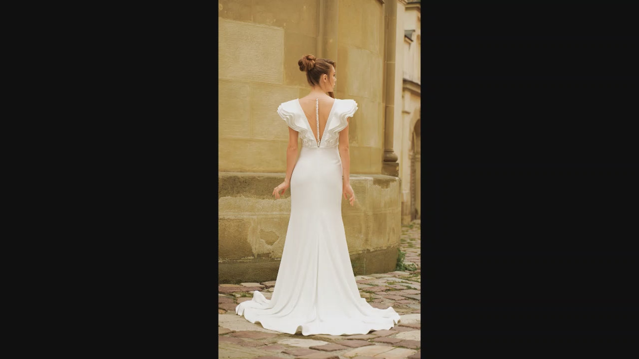 Derin Trumpet/Mermaid Illusion Milk Wedding dress video