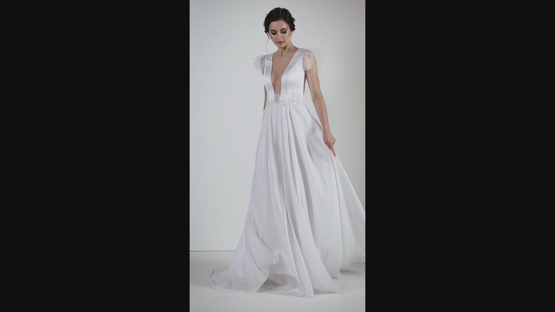 Sharifa A-line Illusion White Wedding dress video
