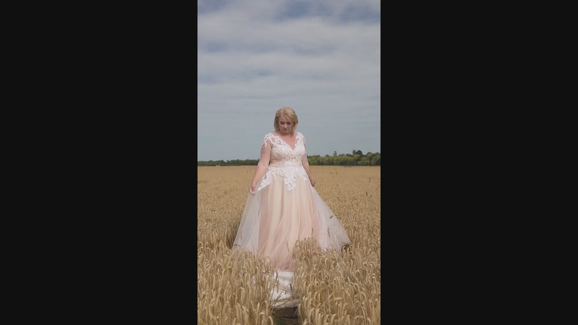 Delani A-line V-neck PowderPink Wedding dress video