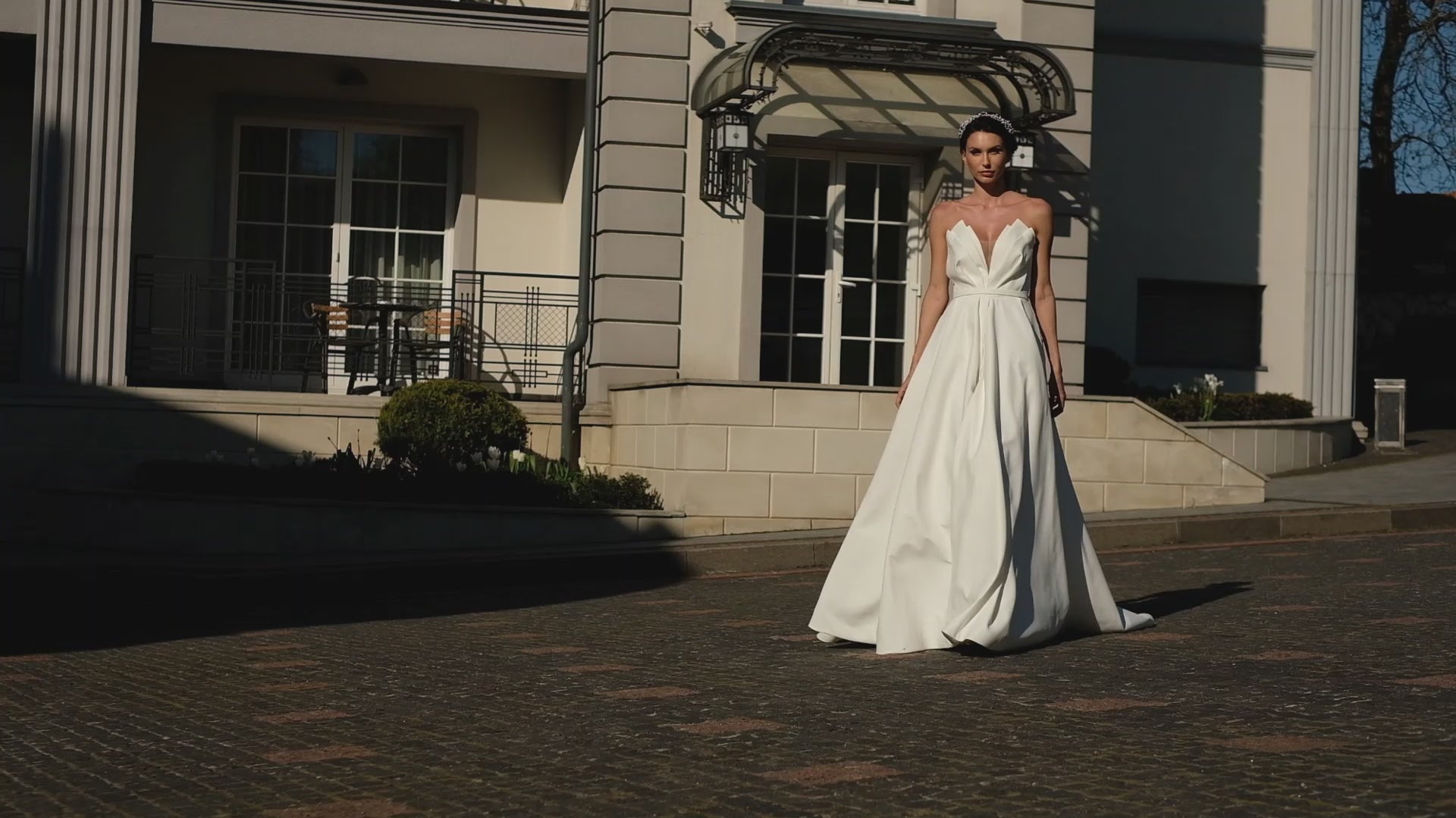 Mishel A-line Deep V-neck Milk Wedding dress video