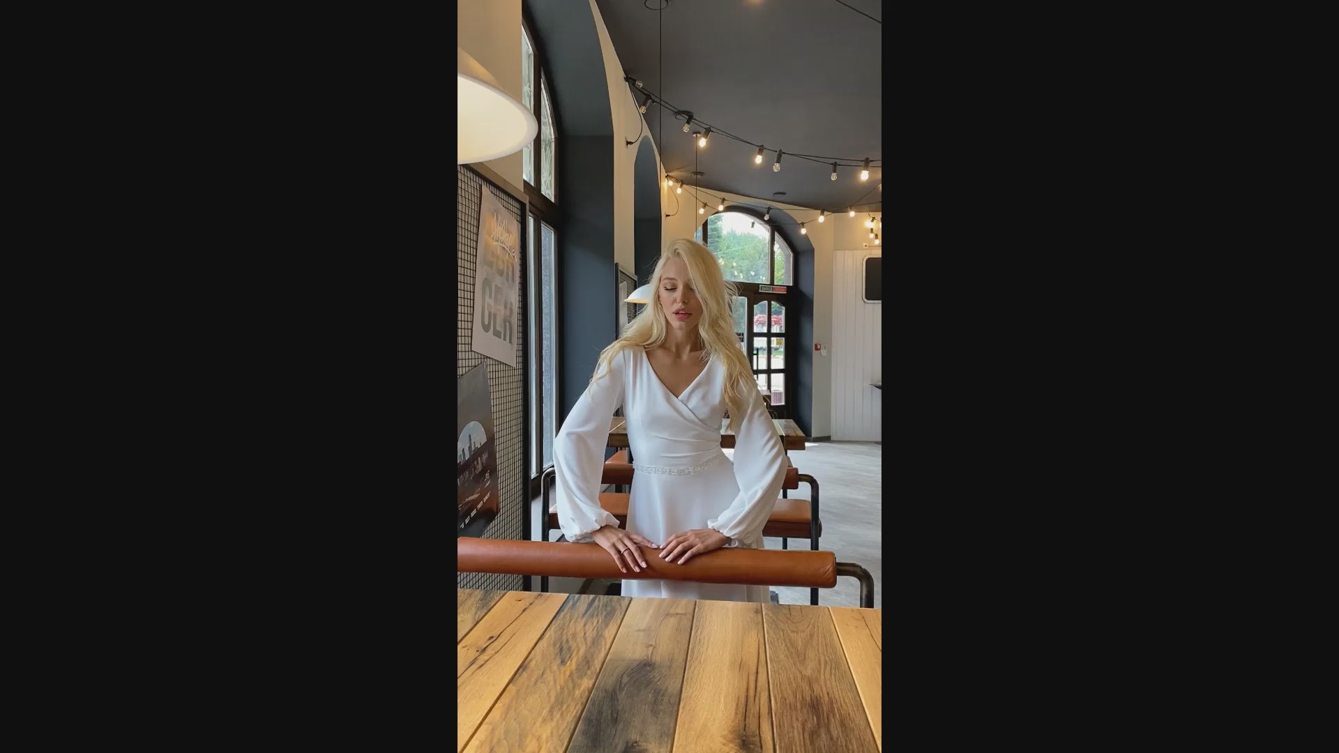 Karissa A-line V-neck Whitemilk Wedding dress video