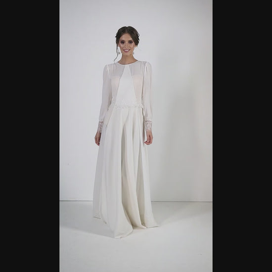 Dalila A-line Jewel Ivory Wedding dress