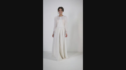 Dalila A-line Jewel Ivory Wedding dress