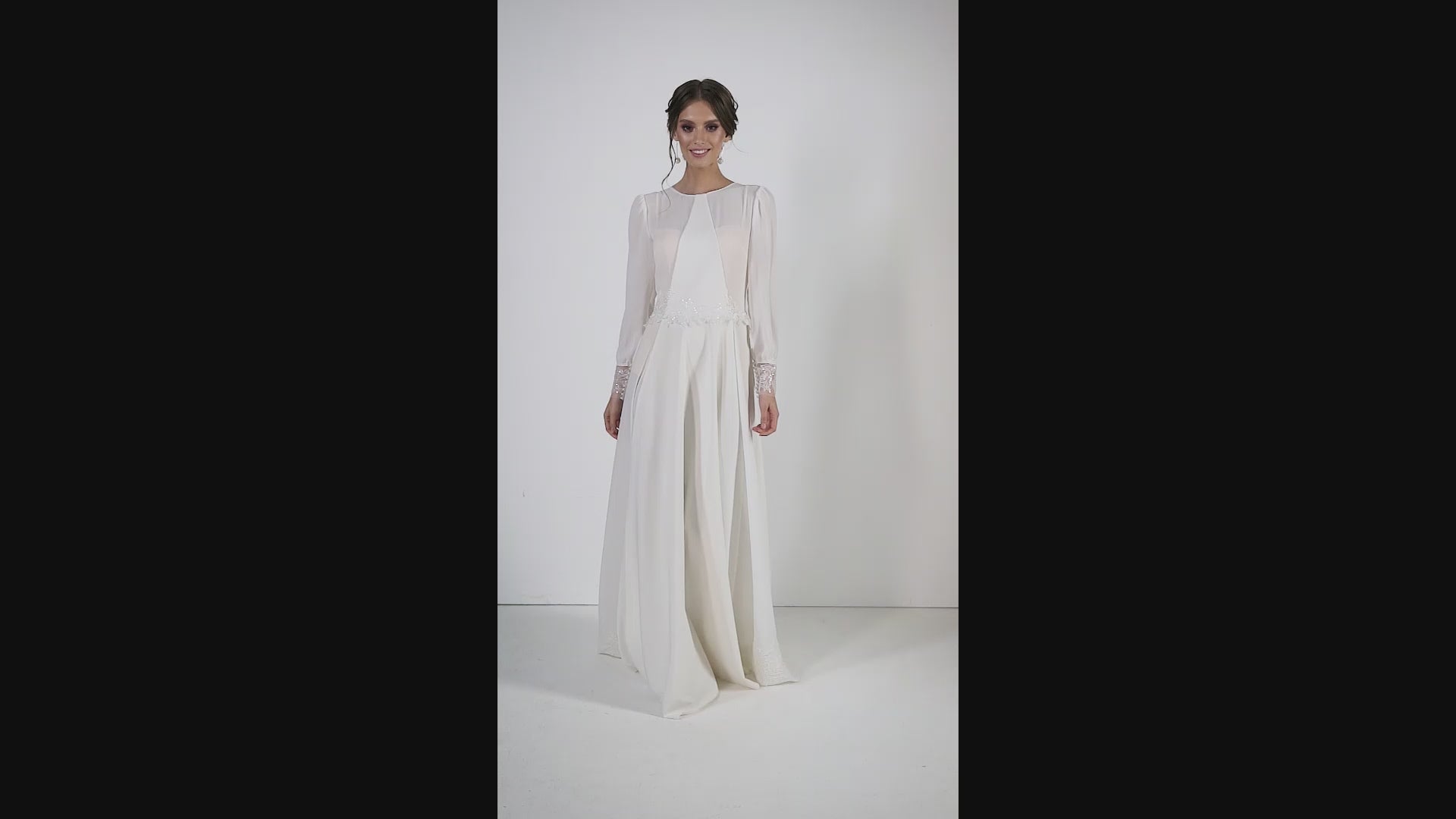 Dalila A-line Jewel Ivory Wedding dress video