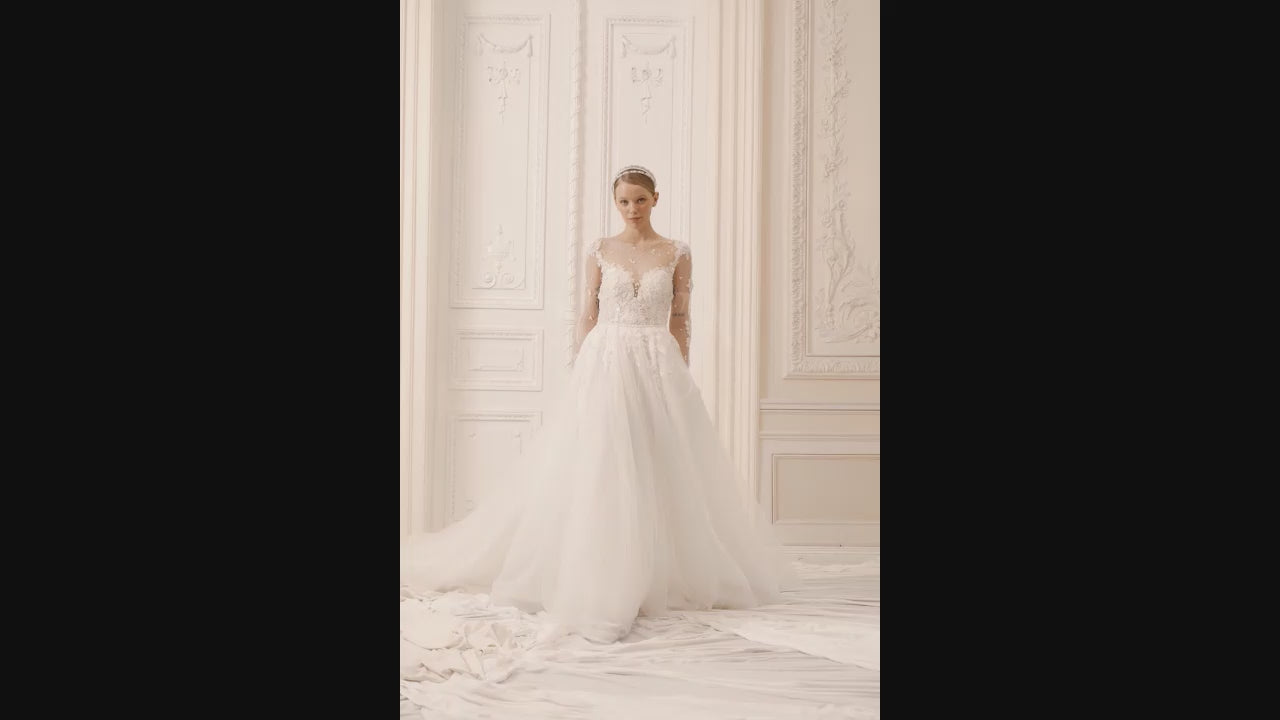 Amy A-line Illusion Ivory Wedding dress video