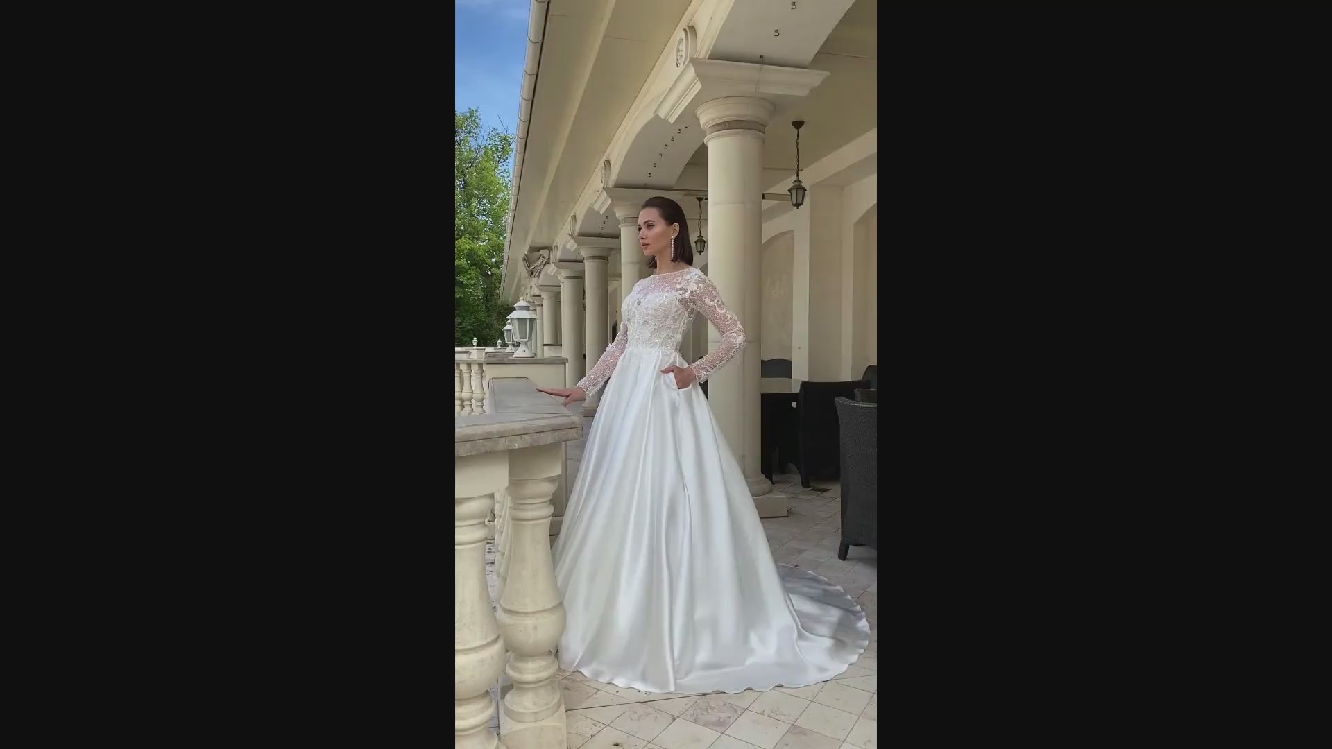 Vilette A-line Jewel Milk Wedding dress video