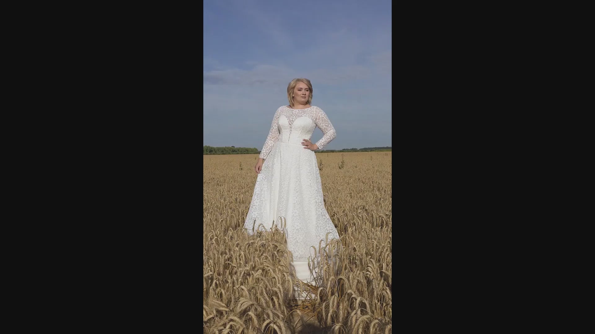 Brissa A-line Jewel Ivory Wedding dress