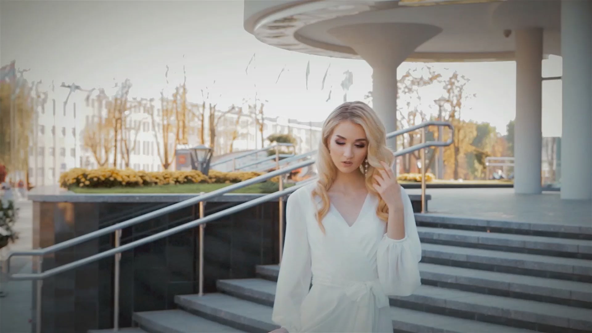 Modesta A-line V-neck White Wedding dress video