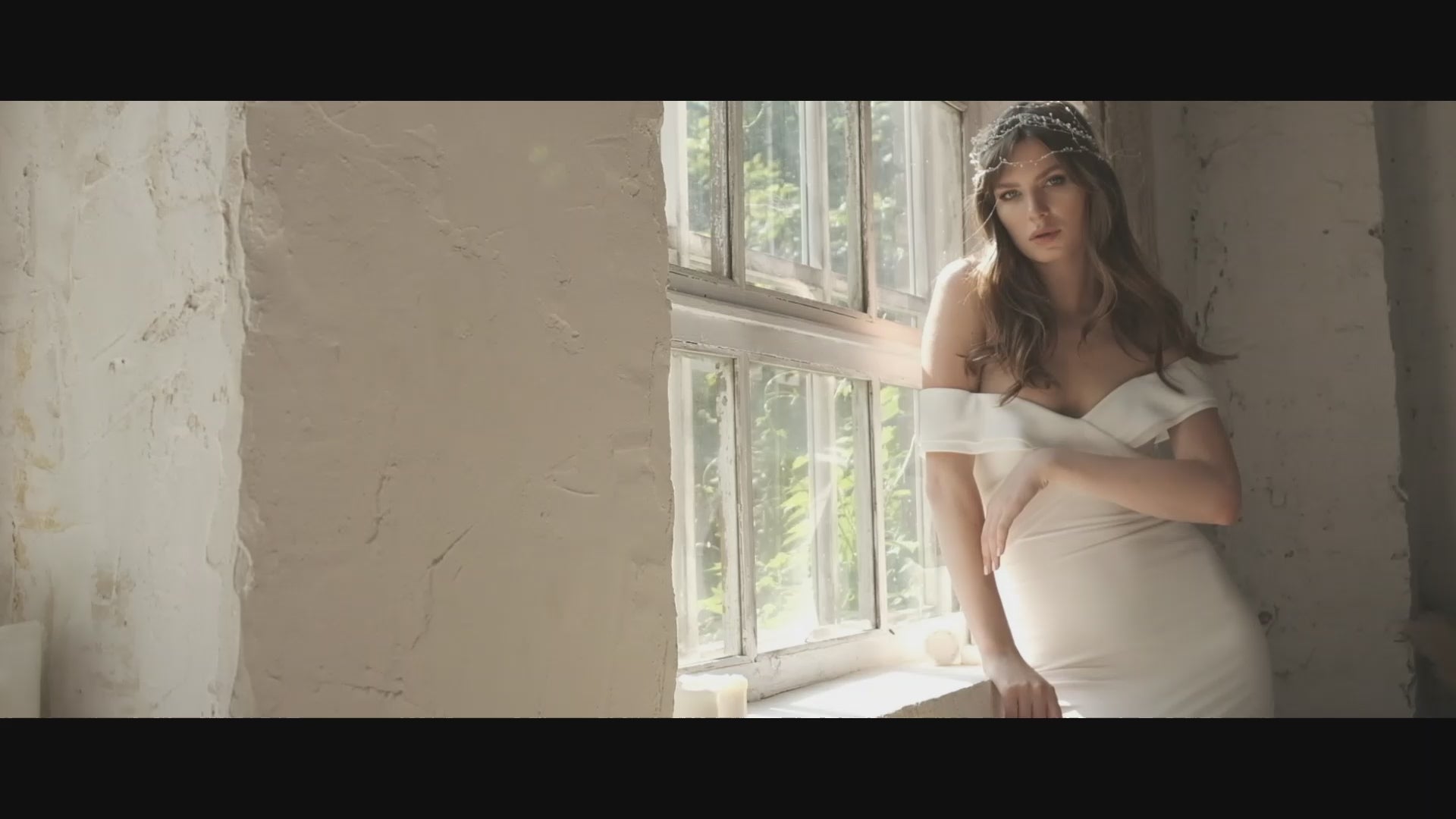 Ayten Trumpet/Mermaid Off-shoulder/Drop shoulders Milk Wedding dress video