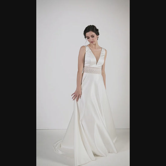 Rabiah A-line Illusion Ivory Wedding dress