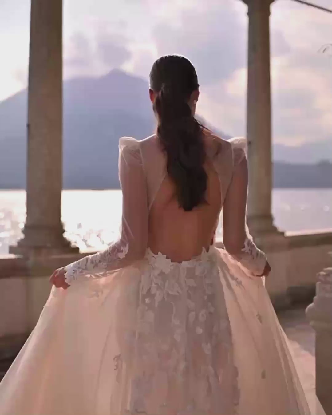 Zhunis A-line Illusion Milk/Nude Wedding dress video
