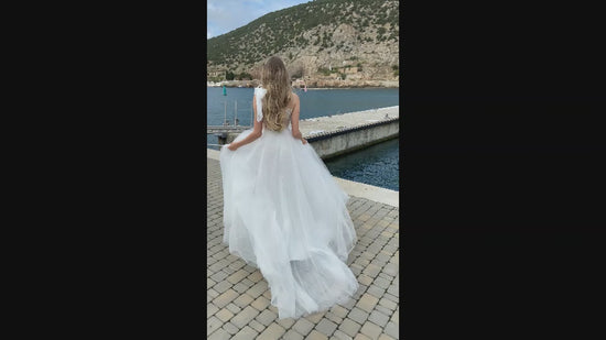 Dorine A-line Illusion Milk Wedding dress