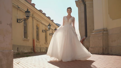 Pelagia A-line Illusion Milk Wedding dress