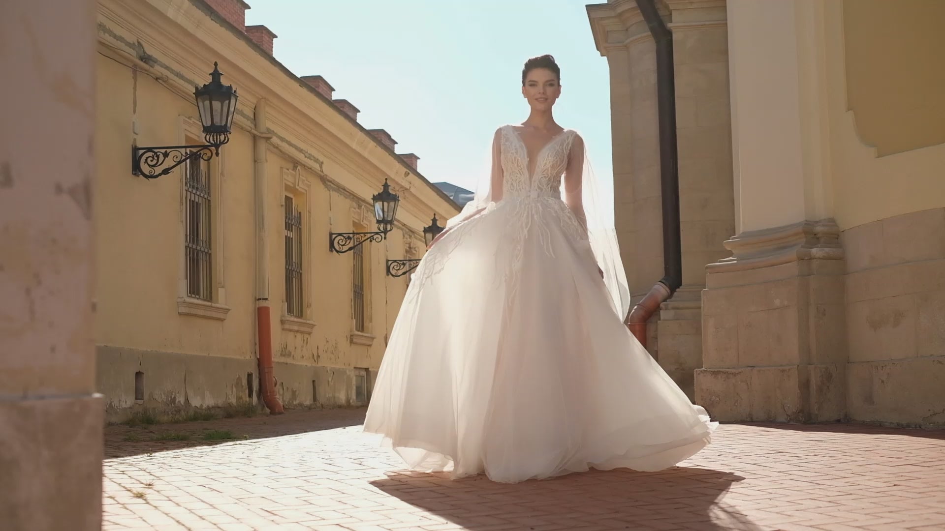 Pelagia A-line Illusion Milk Wedding dress video