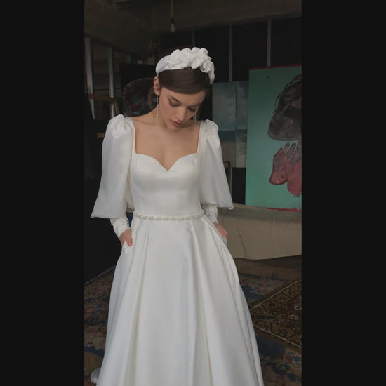 Maginne A-line Sweetheart Ivory Wedding dress