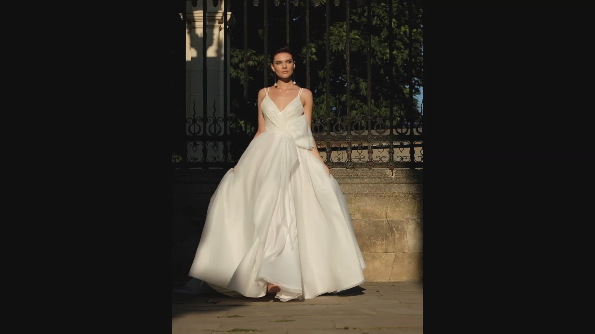 Marcel A-line V-neck Milk Wedding dress video