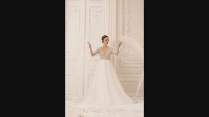 Krystal A-line Illusion Ivory Wedding dress
