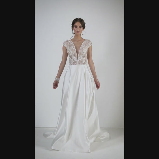 Anipe A-line Illusion Ivory Wedding dress