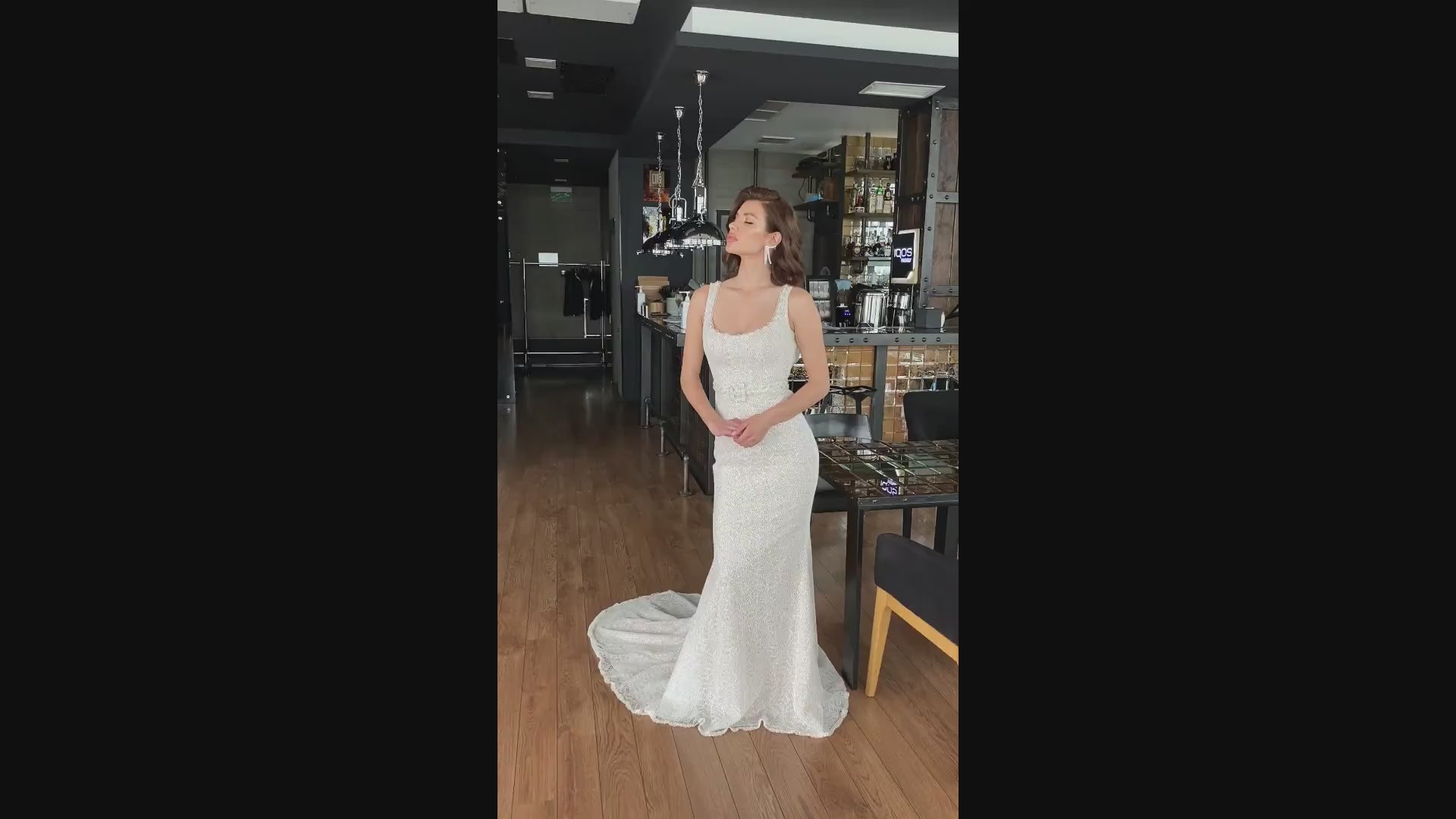 Garissa Trumpet/Mermaid Scoop Milk Cappuccino Wedding dress video