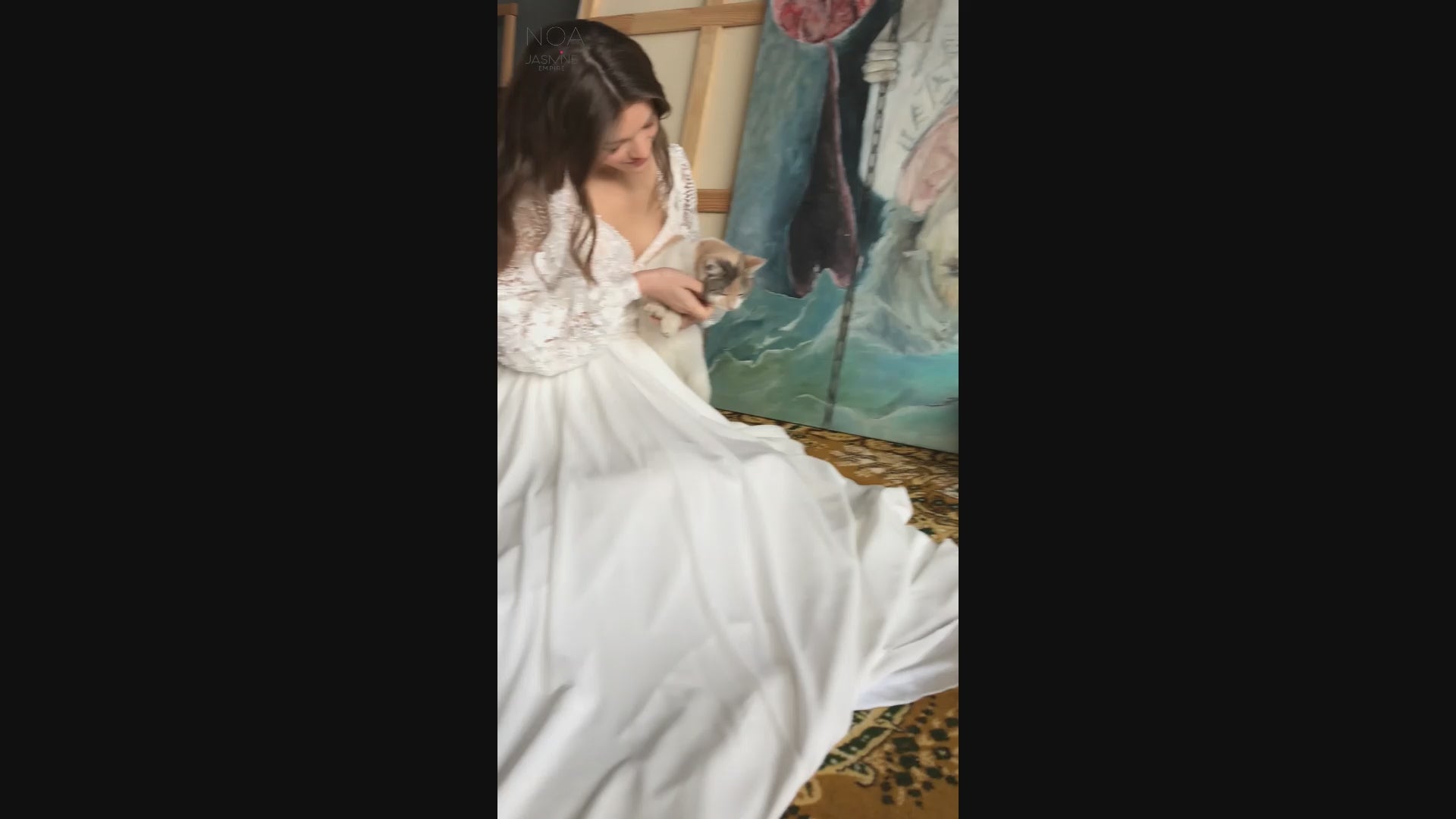 Noa A-line Illusion Ivory Nude Wedding dress video