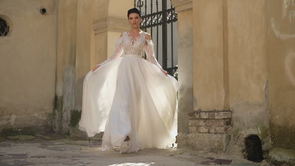 Uliana A-line Illusion Milk Wedding dress