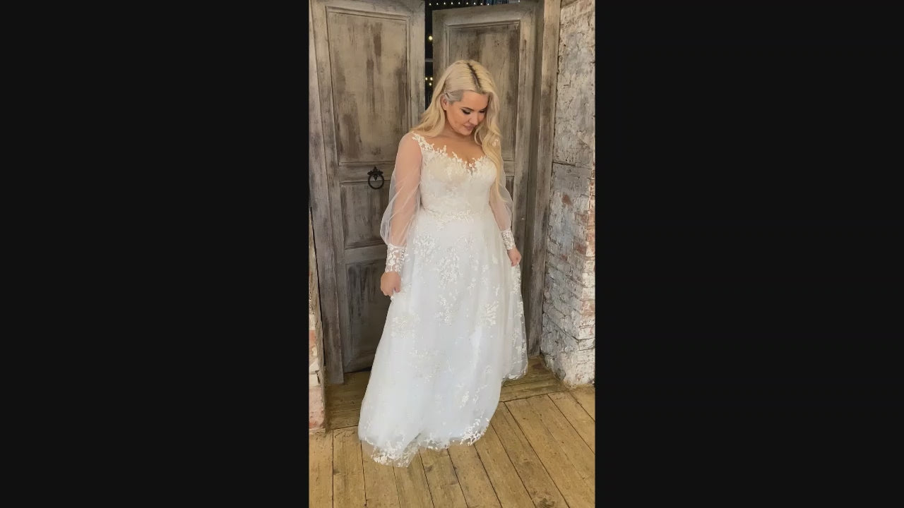 Veronika A-line Illusion Milk Wedding dress video