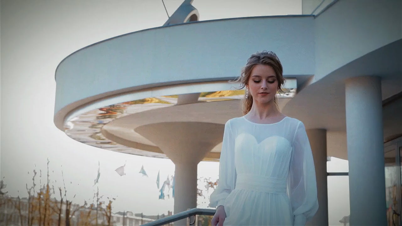 Namera A-line Jewel White Wedding dress video