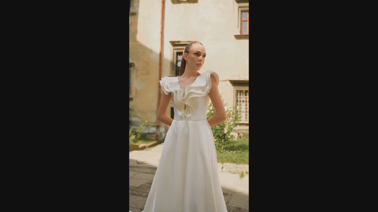 Dervila A-line Illusion Milk Wedding dress video