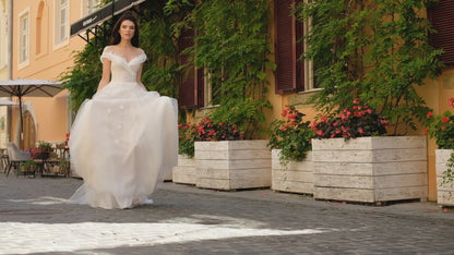 Aro A-line Illusion Milk Caramel Wedding dress