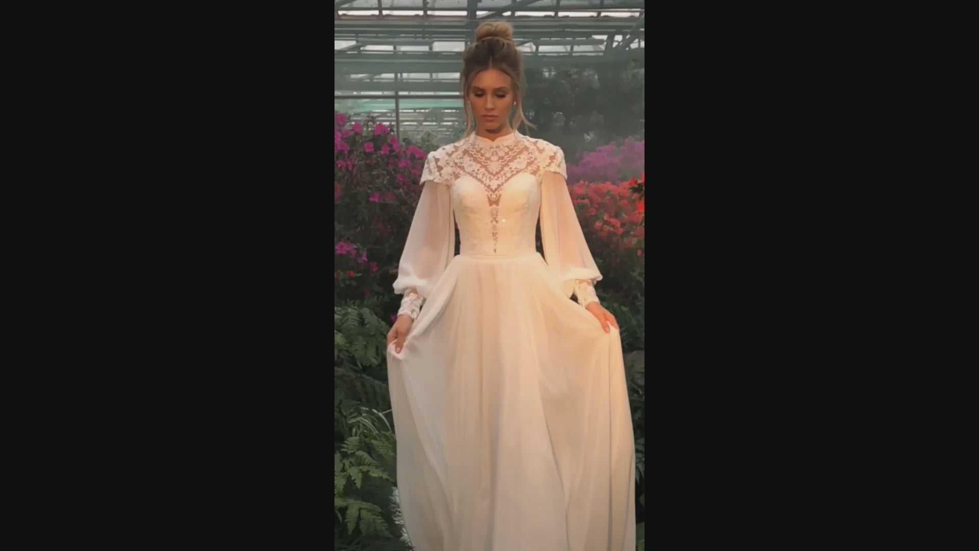 Melanie A-line High neck Ivory Wedding dress video