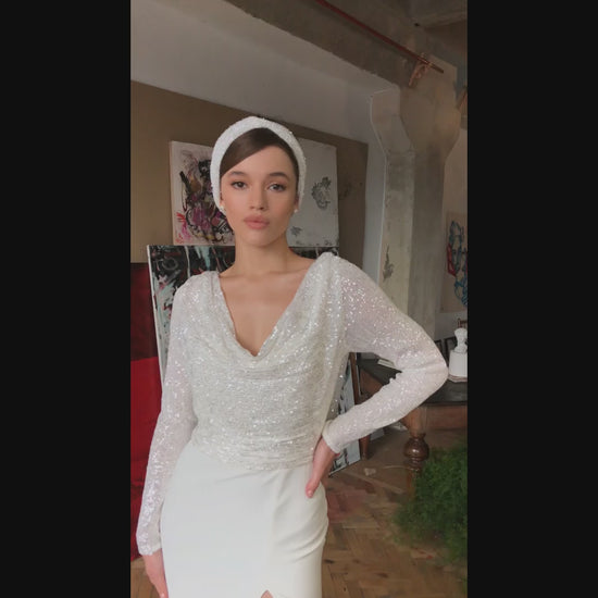 Dana Trumpet/Mermaid V-neck Ivory Wedding dress